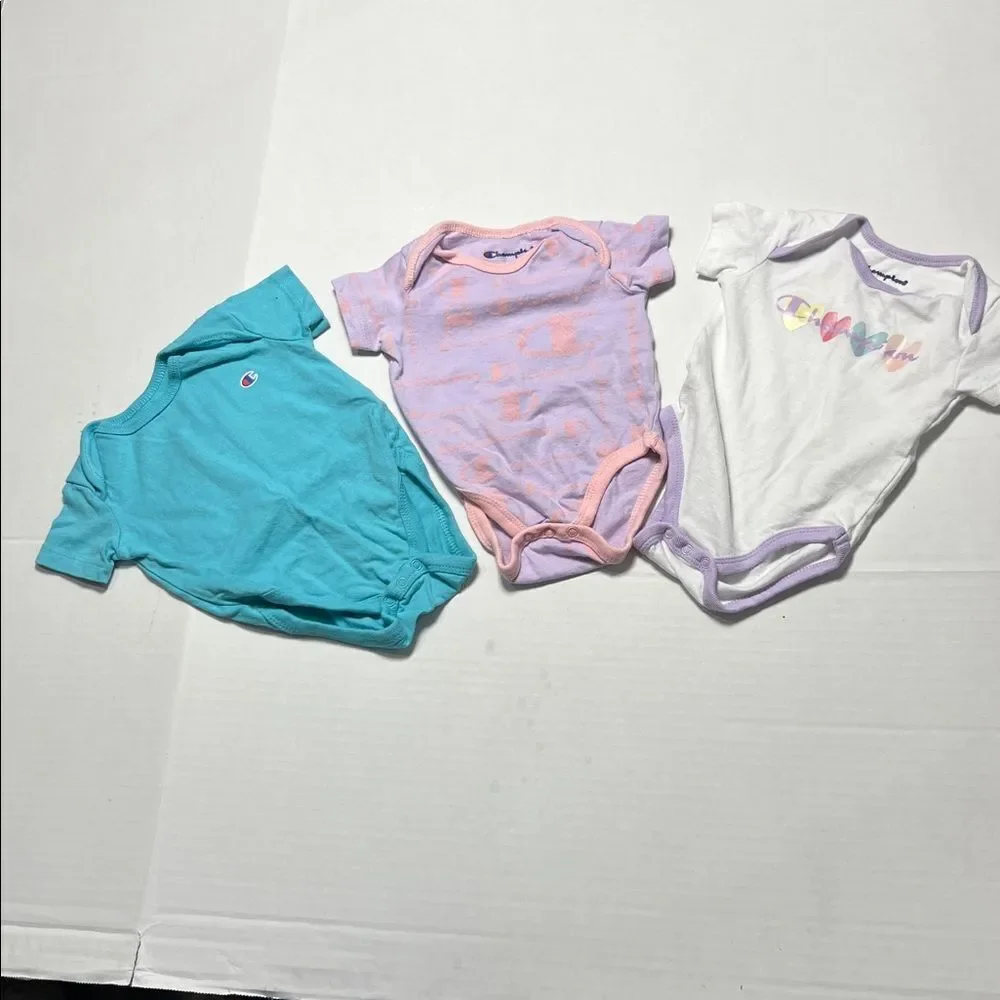 Champion Bundle of 3 one piece bodysuits size 6m